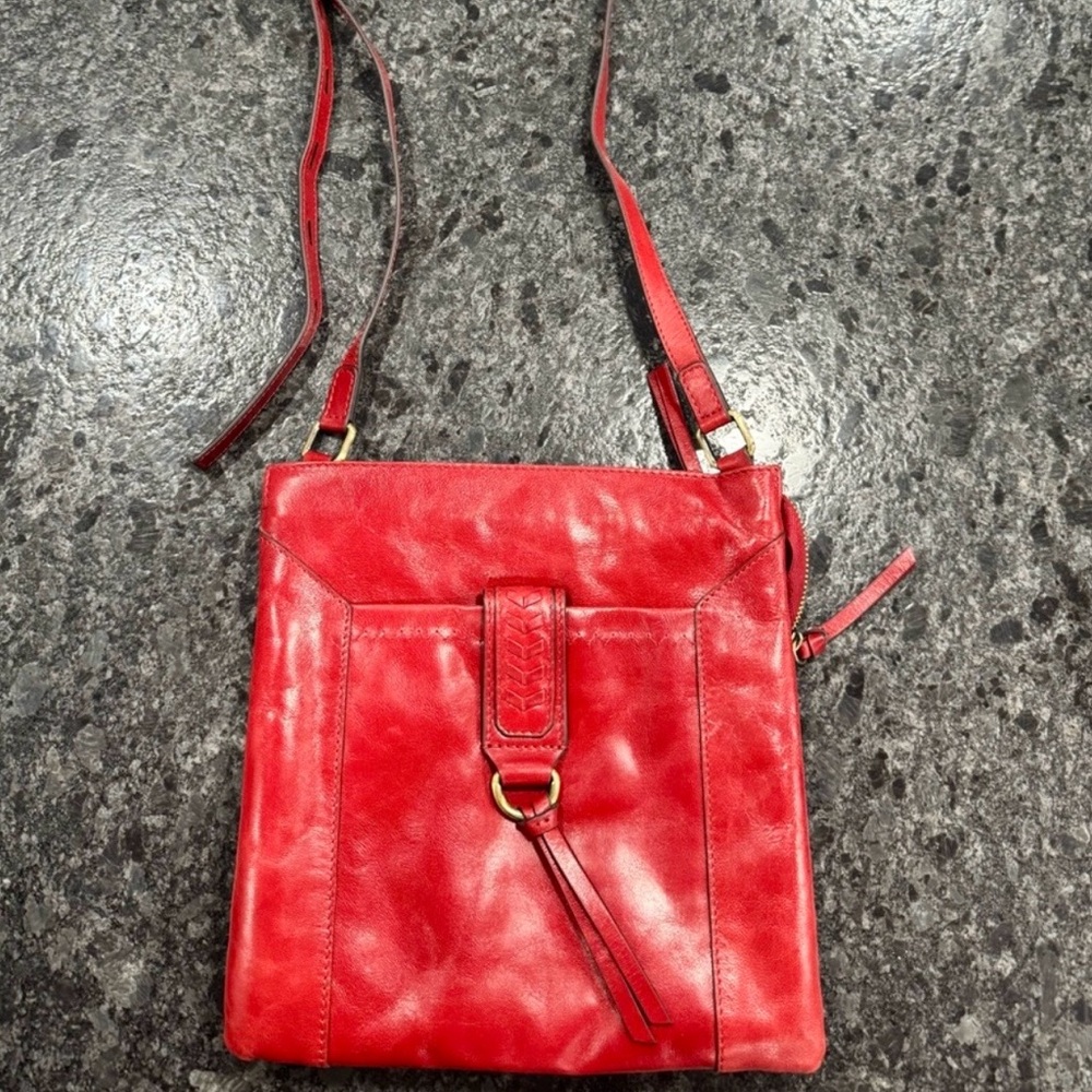Lodis Red Leather Crossbody Bag Willow Collection Adjustable Strap
